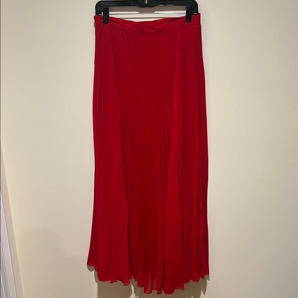 bebe Dresses & Skirts - Bebe Red Maxi A-Line Skirt Pleated size Small